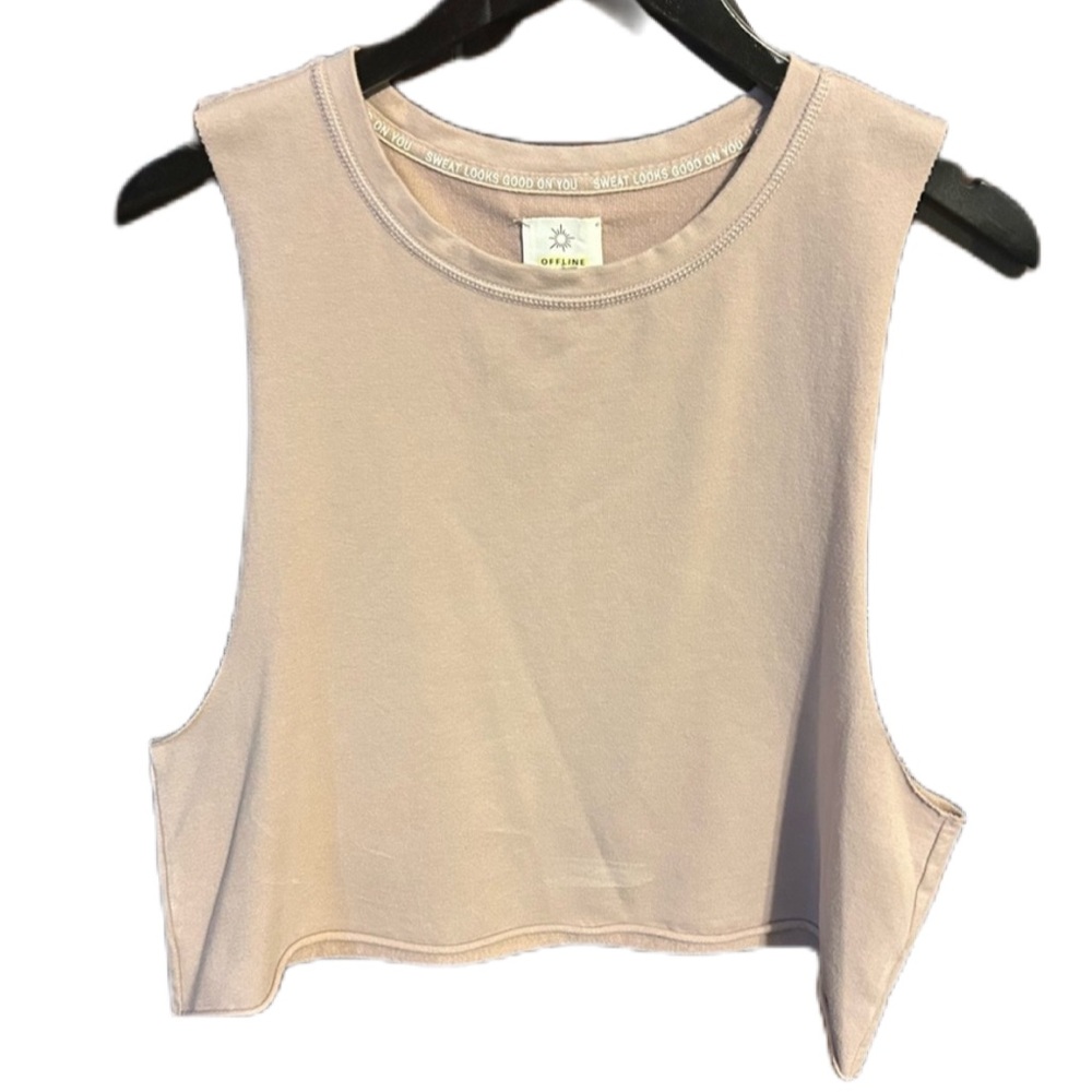 Offline by aerie Seamless Muscle Tank Top Pale Pink NWOT • Medium
